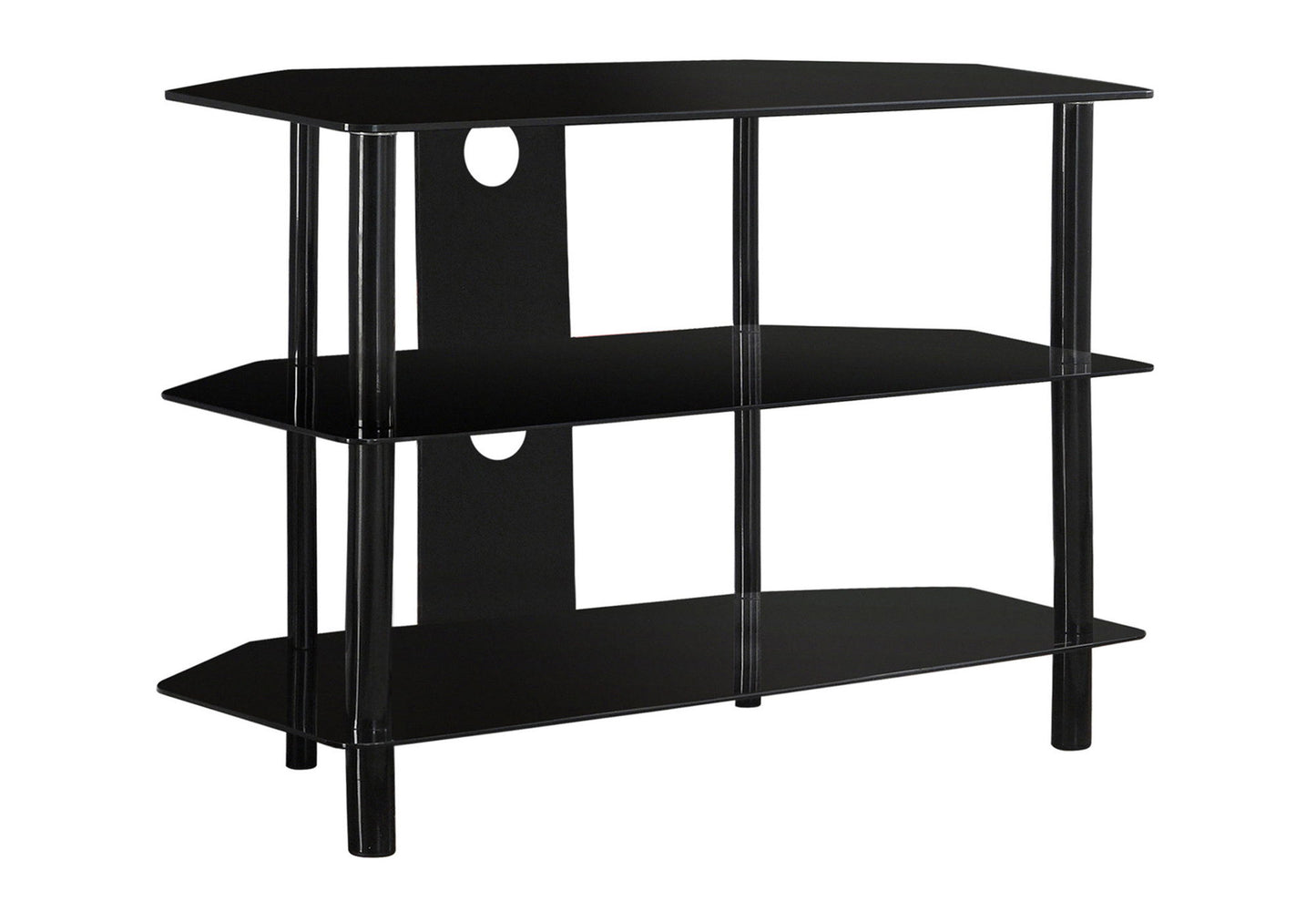 TV Stand, 36 Inch, Console, Media Entertainment Center, Storage Shelves, Contemporary & Modern - Black 8th Street