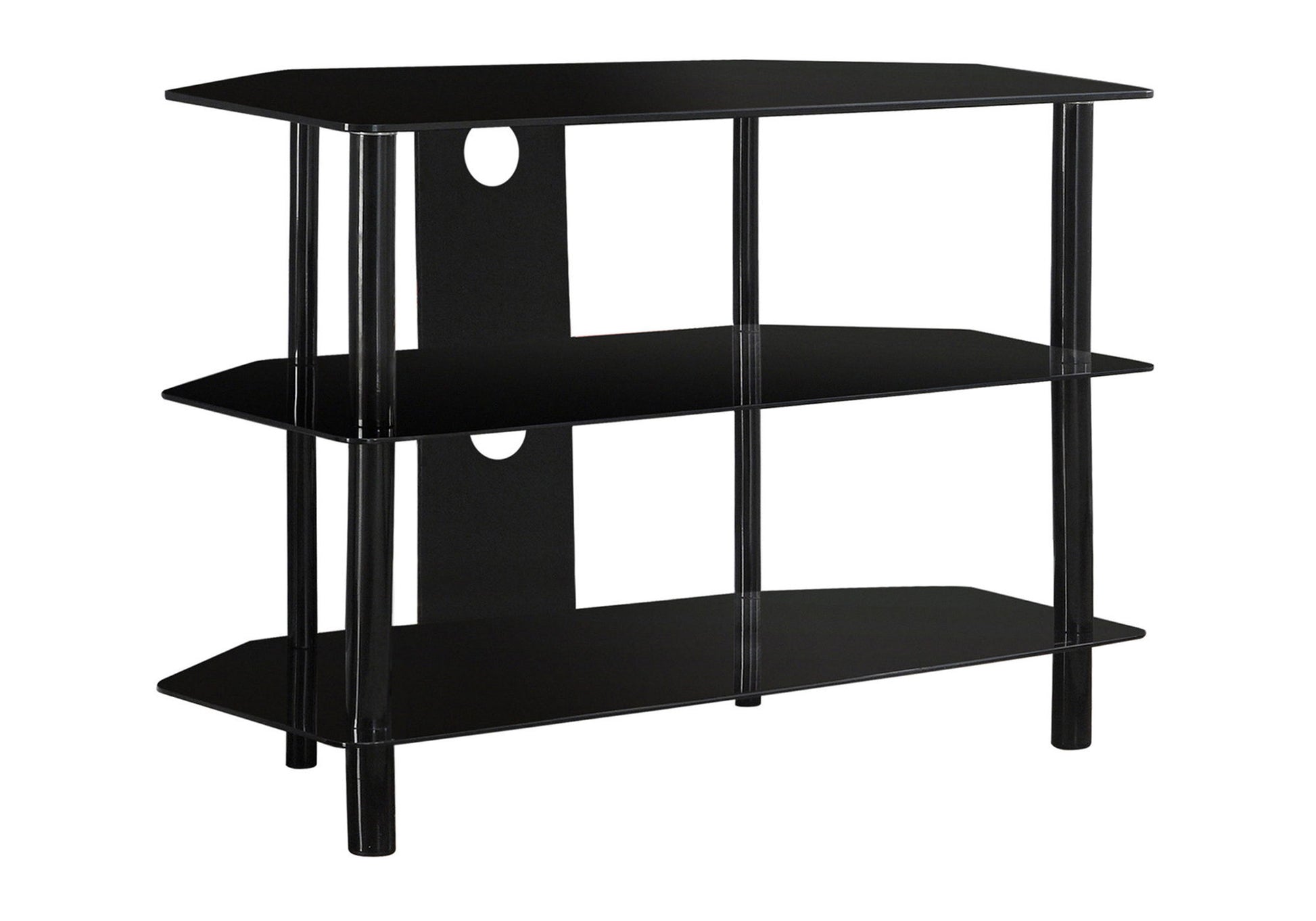 TV Stand, 36 Inch, Console, Media Entertainment Center, Storage Shelves, Contemporary & Modern - Black 8th Street