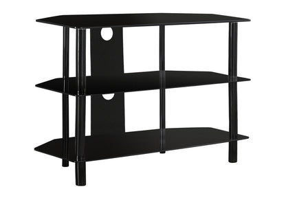 TV Stand, 36 Inch, Console, Media Entertainment Center, Storage Shelves, Contemporary & Modern - Black 8th Street