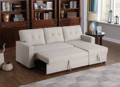 Upholstered Pull Out Sectional Sofa With Chaise Urban Retreats
