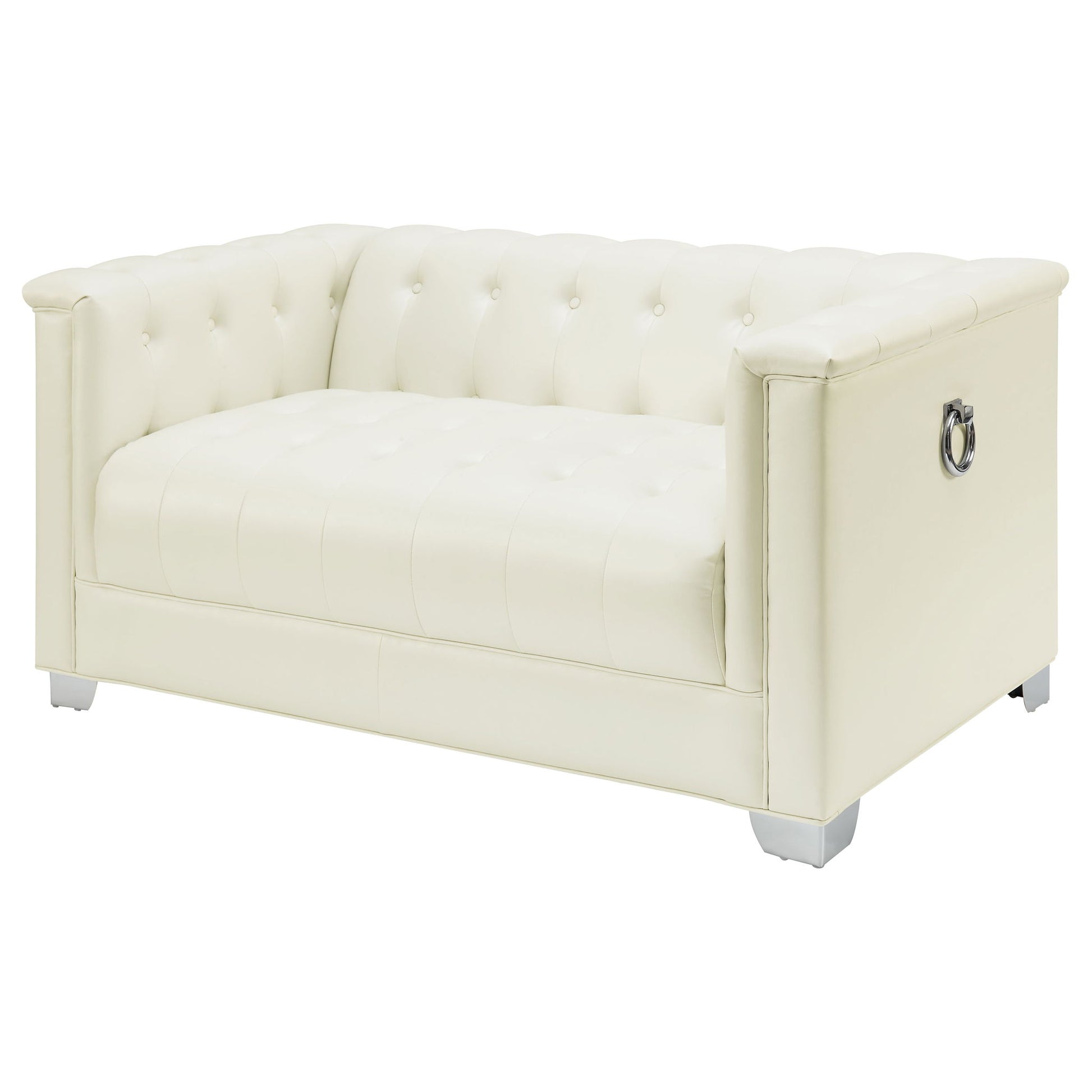 Earline - Upholstered Track Arm Loveseat - White Furniture Max