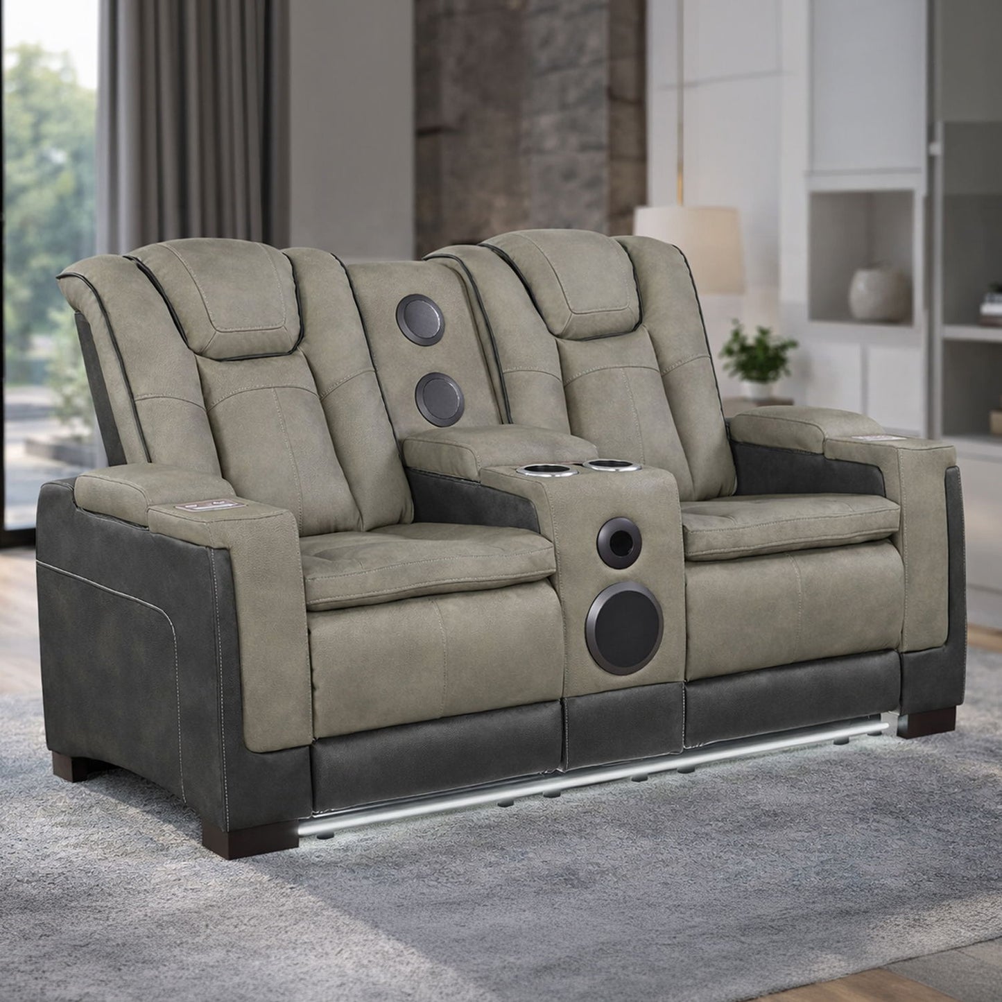 Bruno - Power Reclining Loveseat With Bluetooth Speakers Matrix Furniture Group