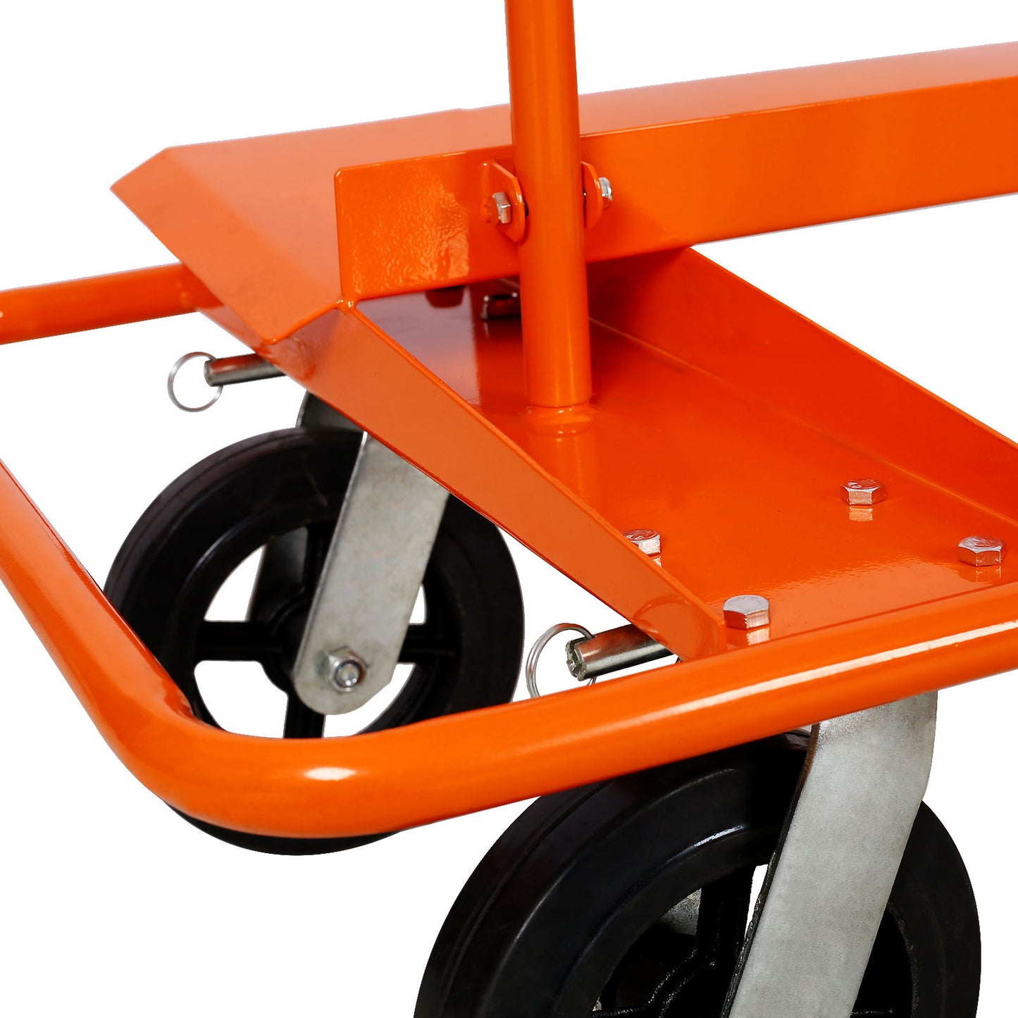 Heavy Duty Drywall Sheet Cart & Panel Dolly With 2400Lbs Capacity, Mold On Rubber Wheels, Steel Construction - Orange Daily Nest