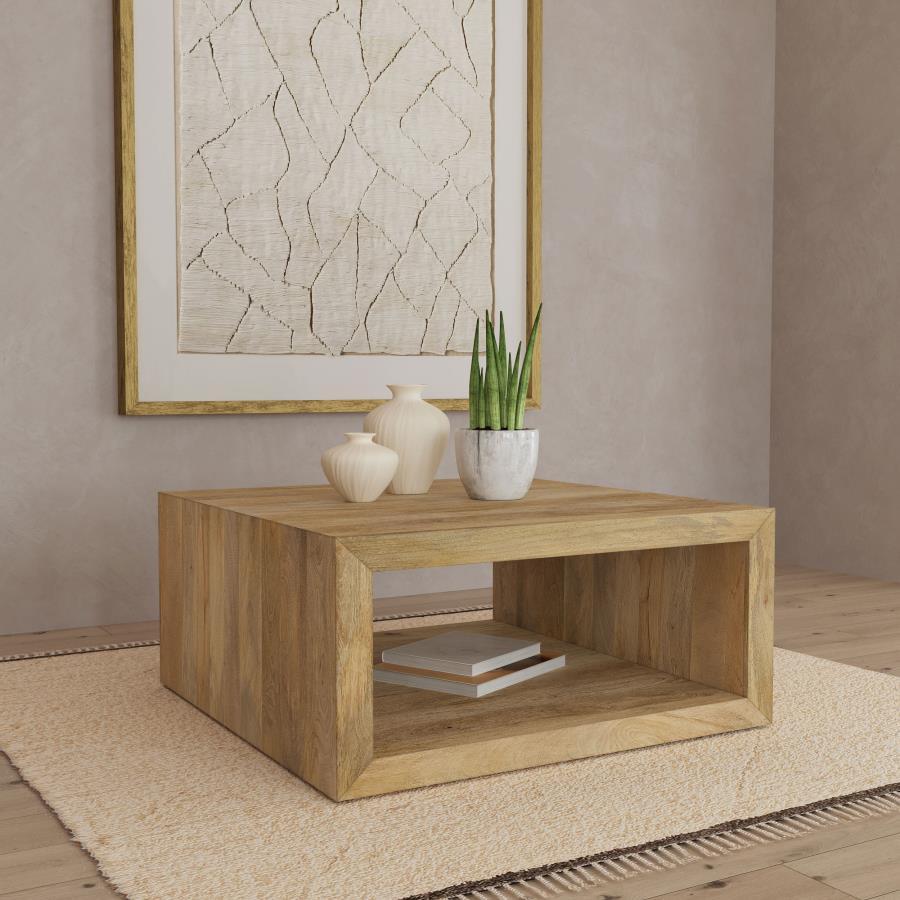 Benton - Square Solid Mango Wood Coffee Table - Natural Coaster Fine Furniture