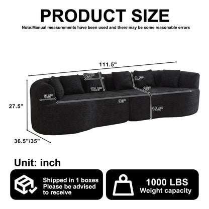 Curved Sectional Sofa With 6 Pillows Home Essentials