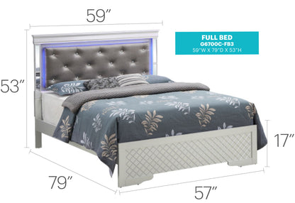 Bed With LED Light Accents Headboard Glory Furniture