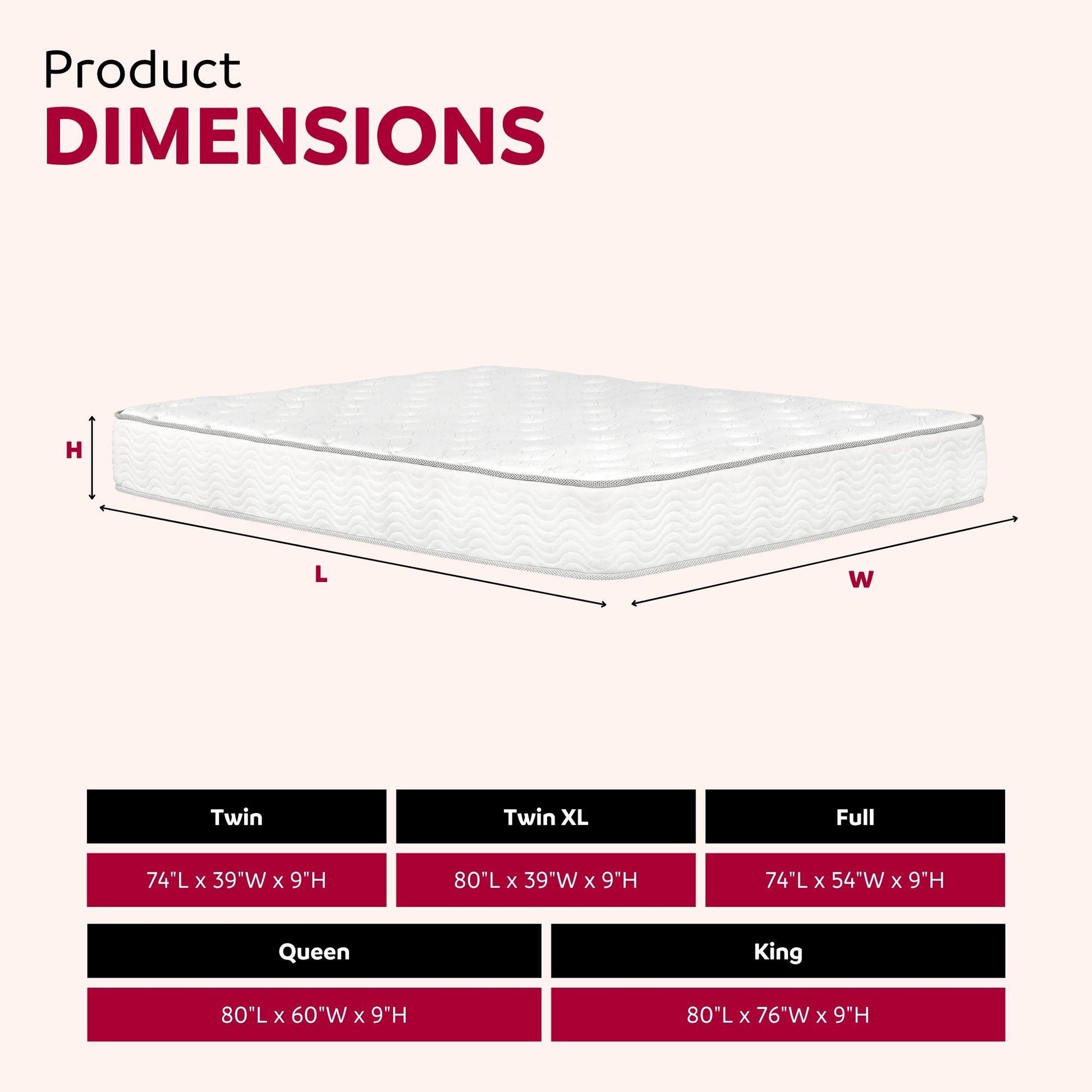 Premium 9" Medium Pocket Spring Mattress Daily Nest