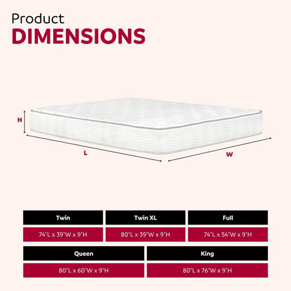 Premium 9" Medium Pocket Spring Mattress Daily Nest