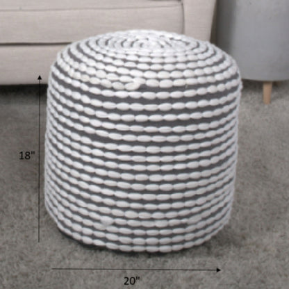 River - Handcrafted Cylindrical Pouf Water Resistant Fabric Home Essentials