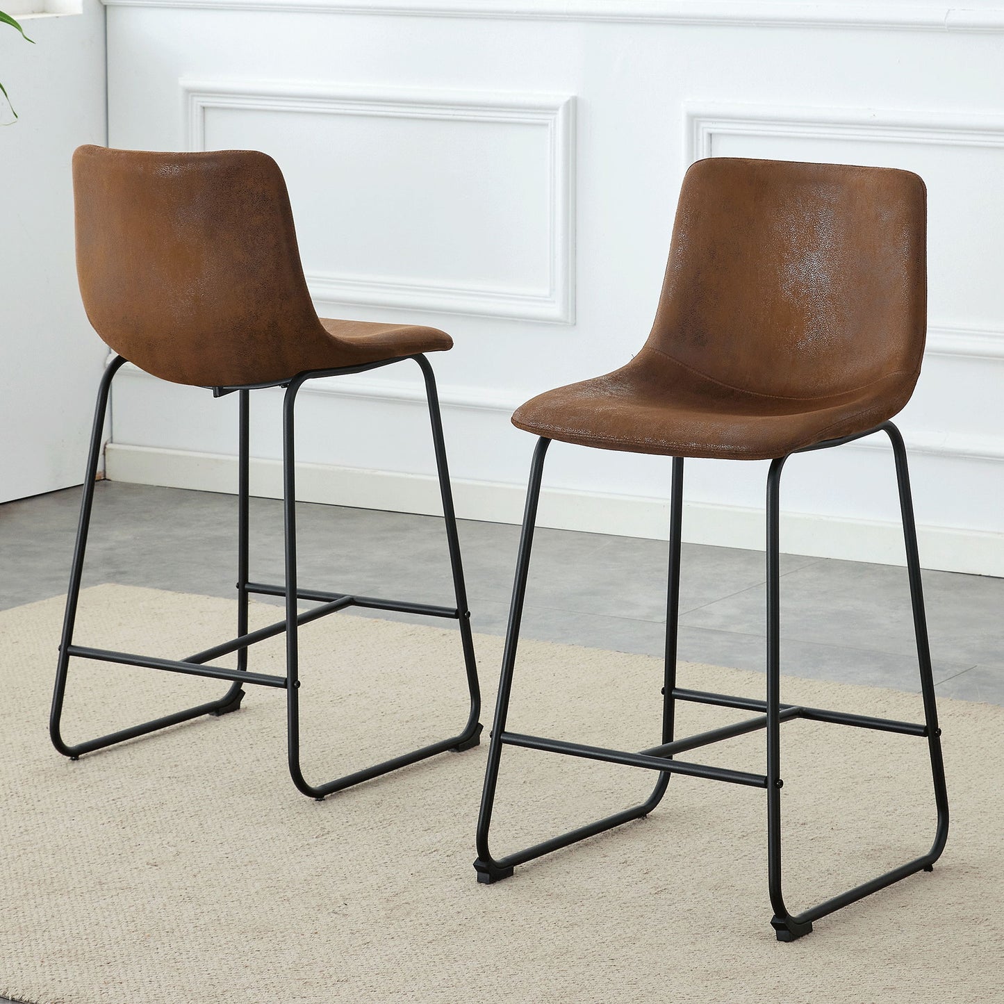 Retro Bar Chairs, Comfortable Stools (Set of 2) Home Essentials