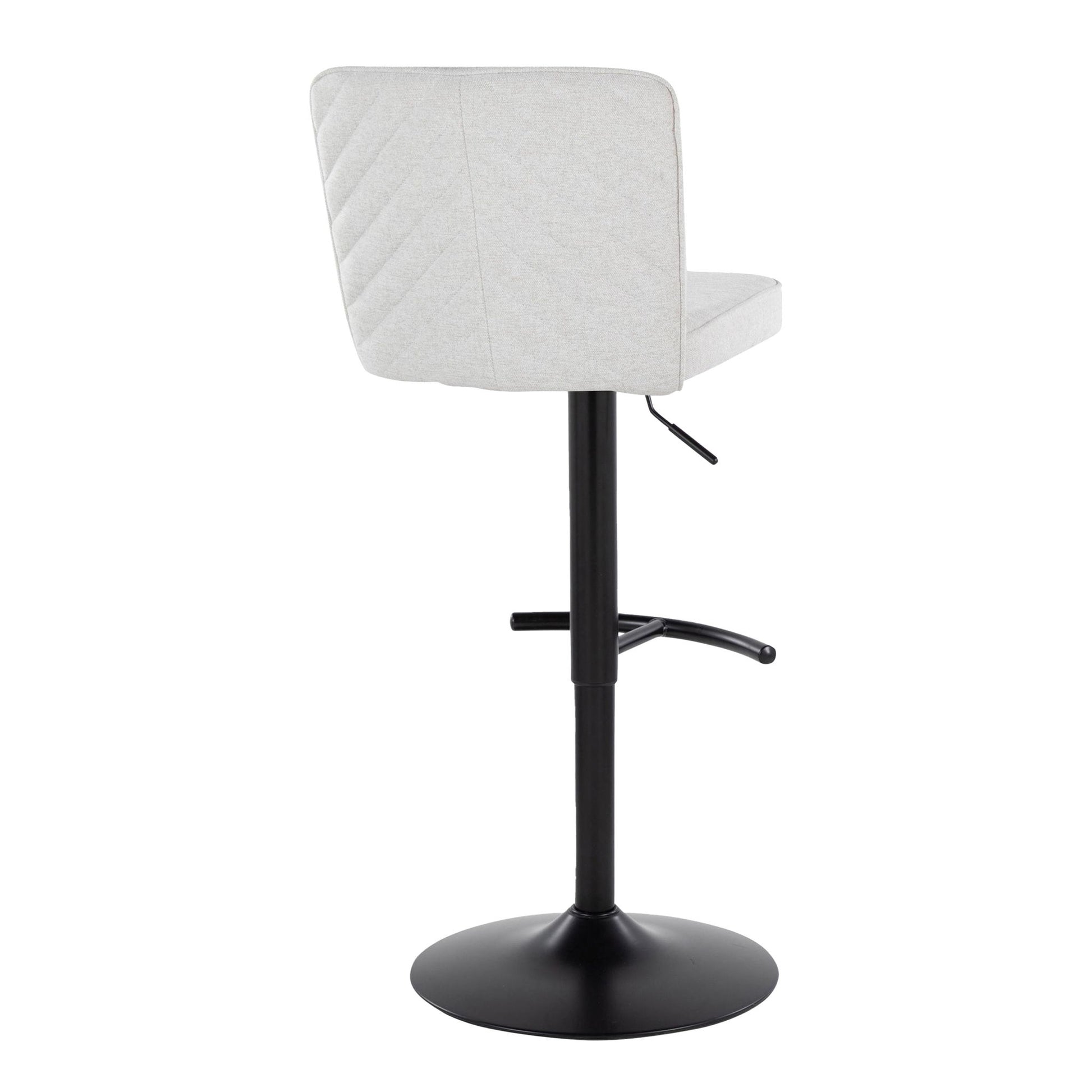 Henry - Contemporary Adjustable Barstool & Swivel With Rounded T Footrest (Set of 2) Lumi Source