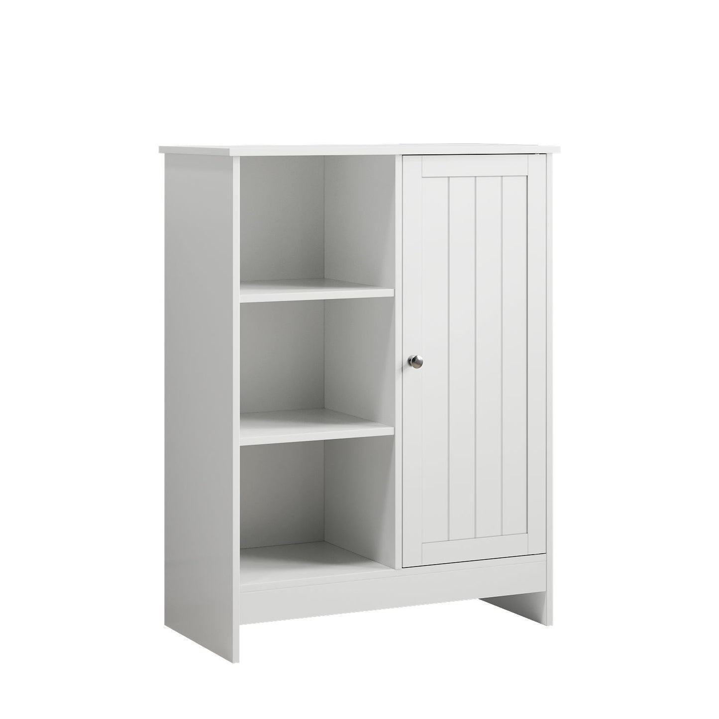 Classic Freestanding Bathroom And Kitchen Storage Cabinet With Adjustable Shelves - White Home Essentials