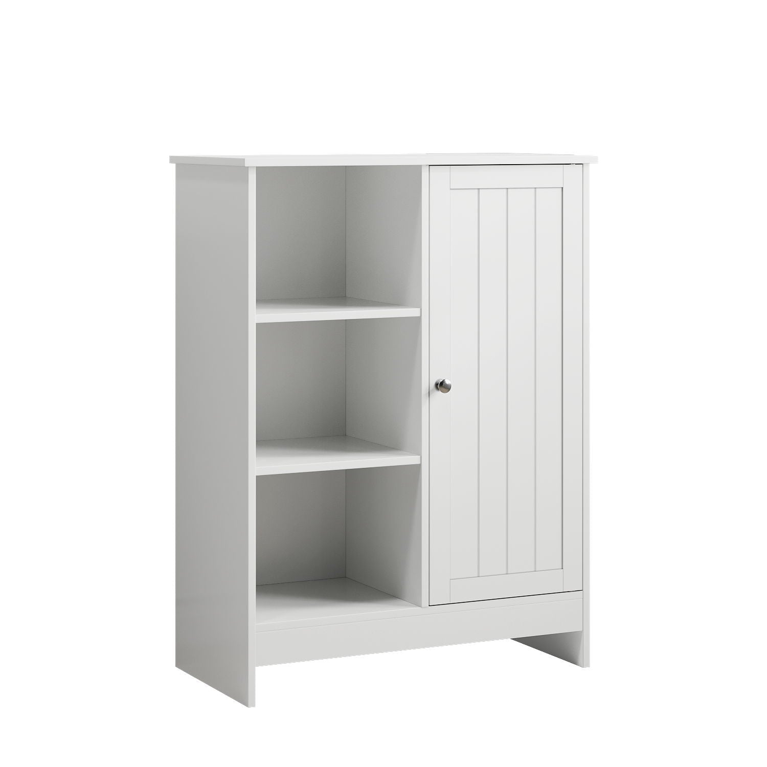 Classic Freestanding Bathroom And Kitchen Storage Cabinet With Adjustable Shelves - White Home Essentials