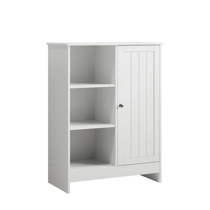 Classic Freestanding Bathroom And Kitchen Storage Cabinet With Adjustable Shelves - White Home Essentials