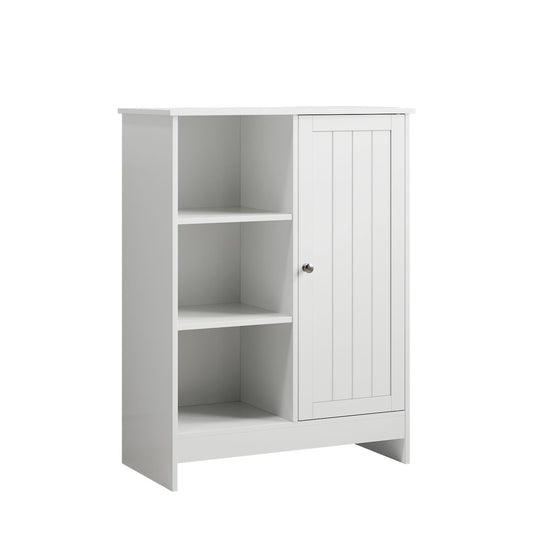 Classic Freestanding Bathroom And Kitchen Storage Cabinet With Adjustable Shelves - White Home Essentials