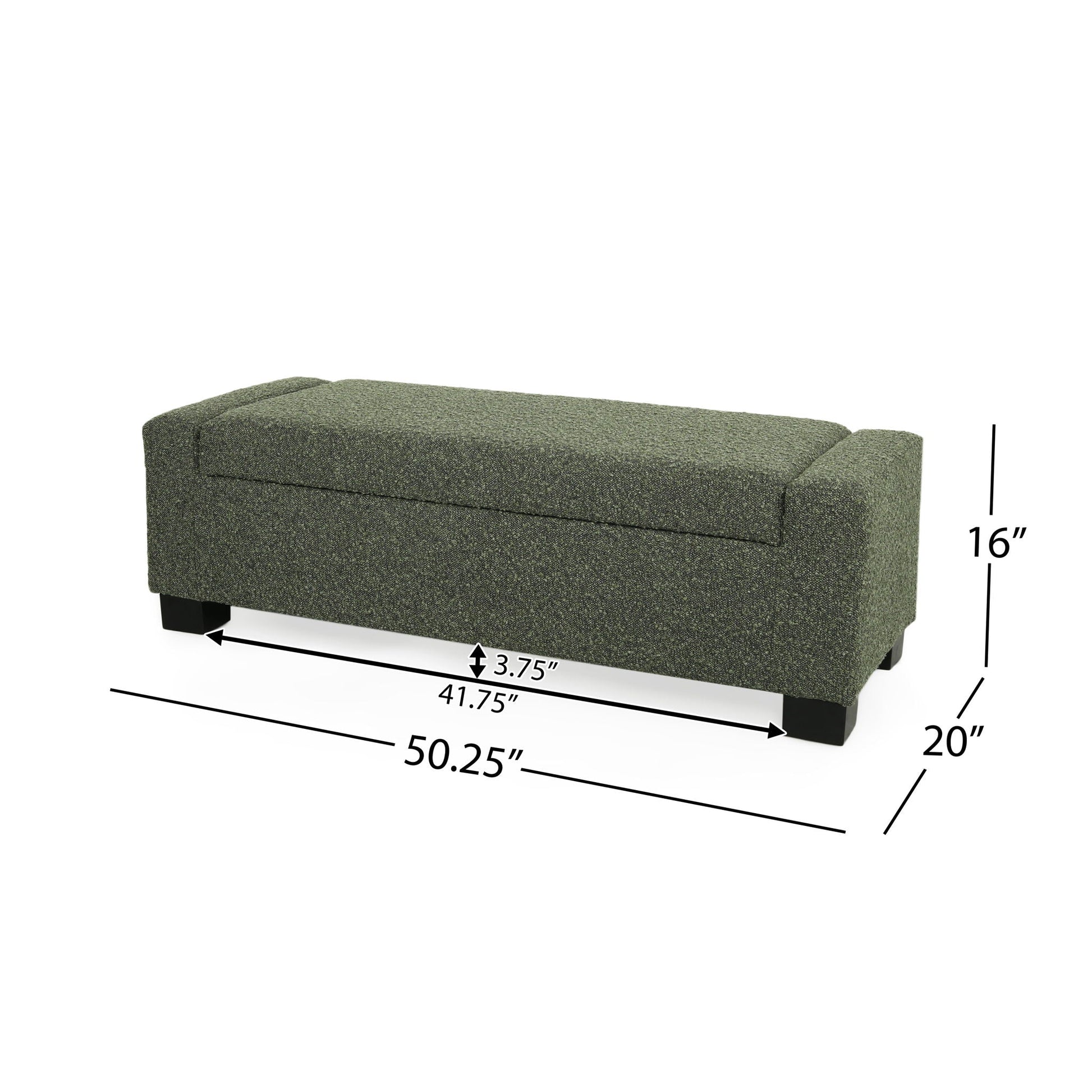 Textured Fabric Ottoman Bench With Hinged Lid Noble House