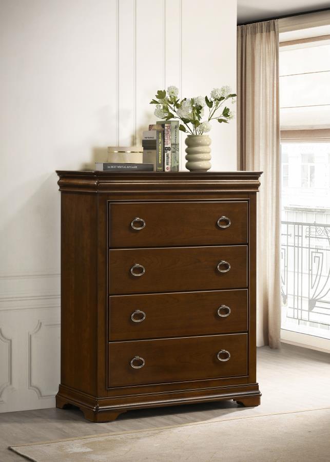Garland - 4-Drawer Bedroom Chest Of Drawers - Brown Cherry Coaster Fine Furniture