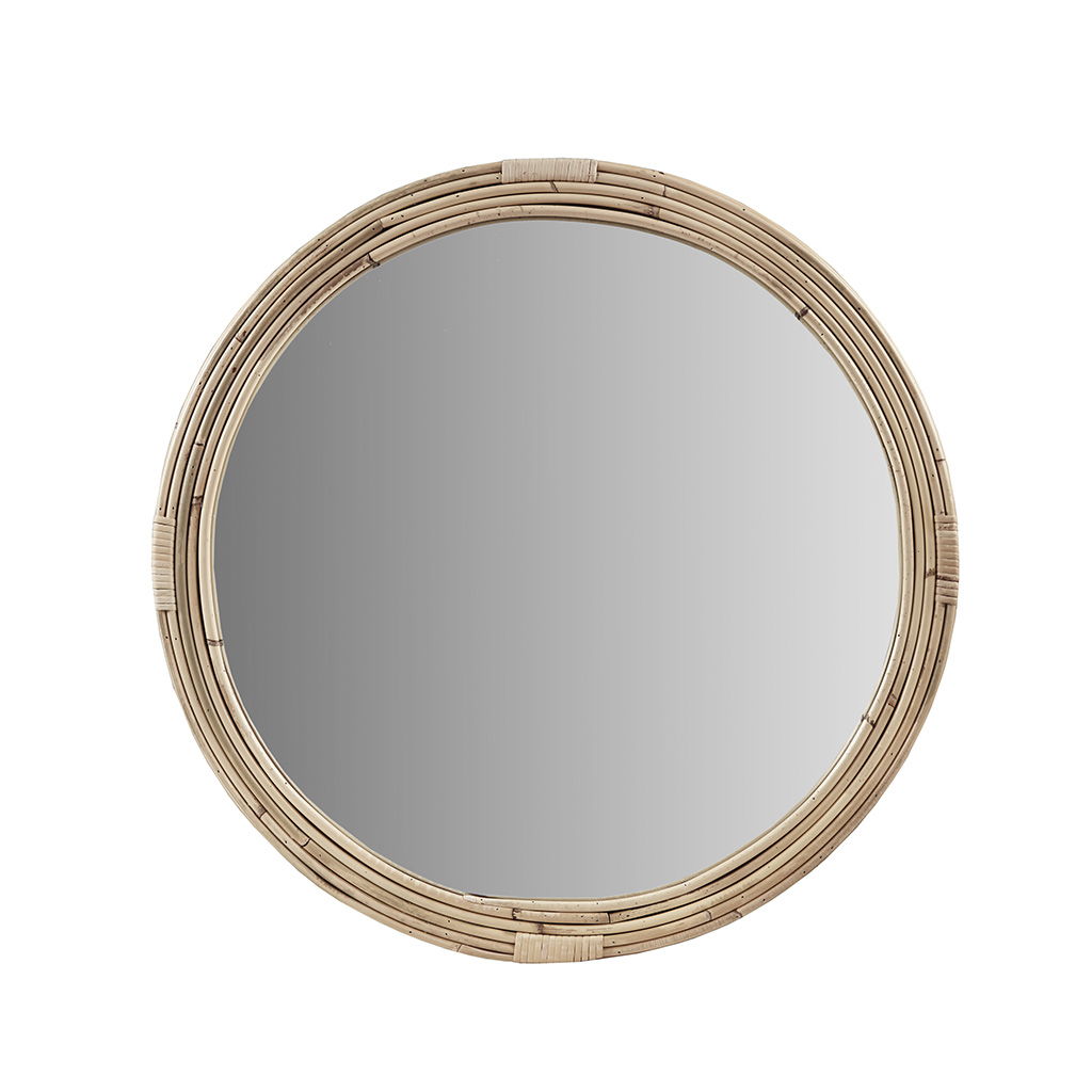 Luna - Natural Rattan Round Wall Mirror - Natural