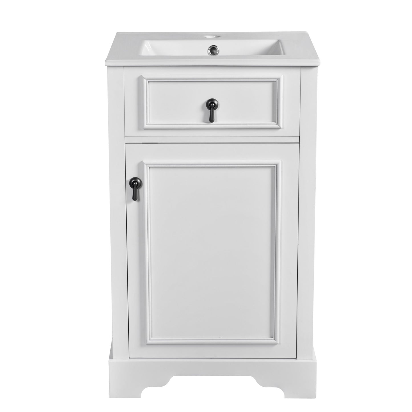 Elegant Bathroom Vanity With Ceramic Sink, Soft Close Door, Adjustable Shelf Hearth and Haven