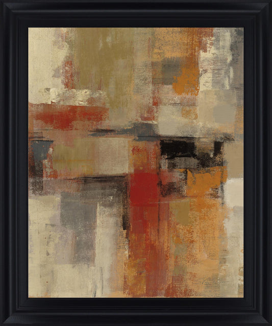 Burnt Ochre Blocks - 28" x 34" Framed Wall Art Classy Art