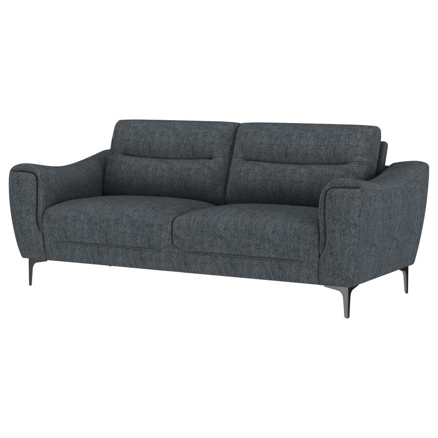 Nolan - Upholstered Sloped Track Arm Sofa - Charcoal Coaster Fine Furniture