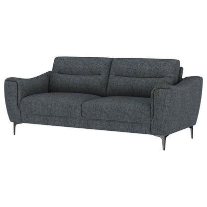 Nolan - Upholstered Sloped Track Arm Sofa - Charcoal Coaster Fine Furniture