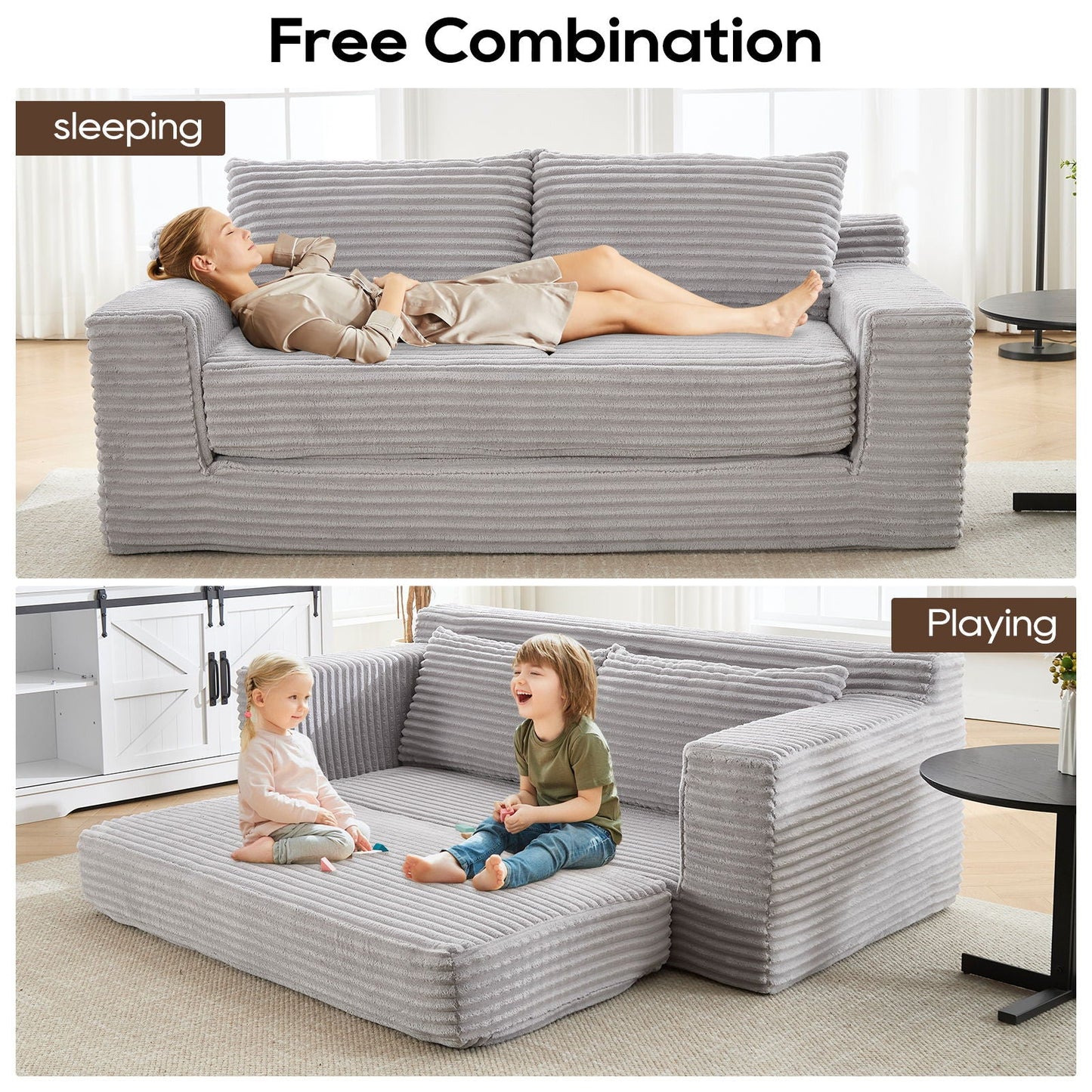 Convertible Loveseat Sofa Bed With Memory Foam & Steel Frame Home Essentials