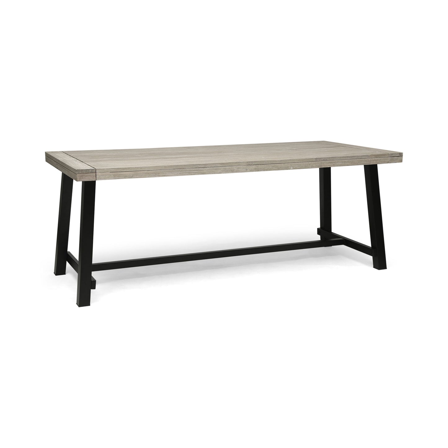 Equilibrium - Outdoor Dining Table With Wooden Frame And Slat Top Noble House
