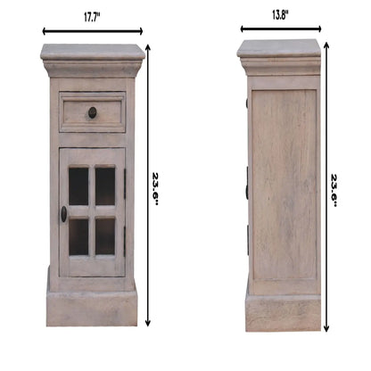 Glazed Bedside Table - Stone White Artisan Furniture