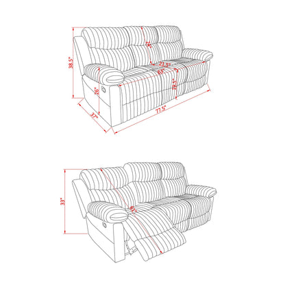 Brenda - Sofa With Manual Recline Function Global Furniture USA