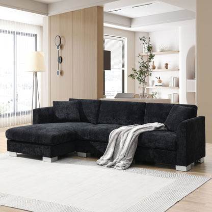 Modern Cloud Sectional Sofa L Shaped Luxury Couch Set With 2 Free Pillows 4 Seat With Oversized Chaise Luxe & Co.
