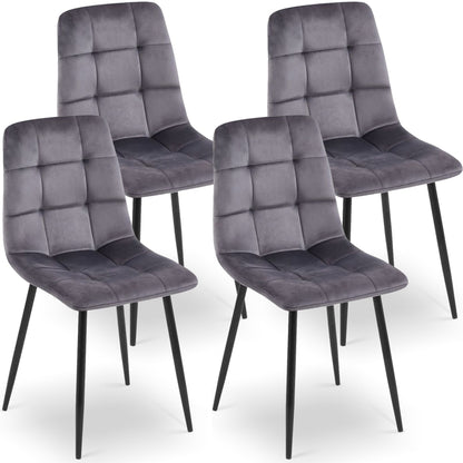 Mid-Century Modern Velvet Dining Chairs Set For Kitchen, Living Room Home Essentials