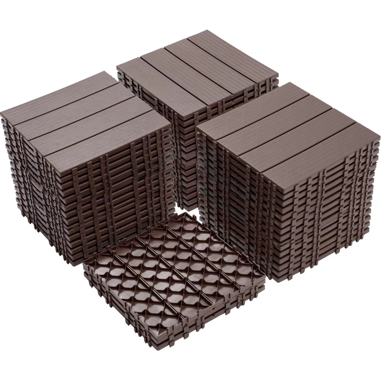 Plastic Interlocking Deck Tiles, Patio Flooring Outdoor Waterproof All Weather Use Daily Nest