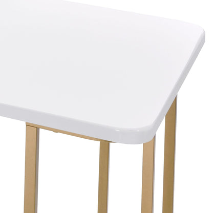 Estie - Writing Desk - White / Gold Acme