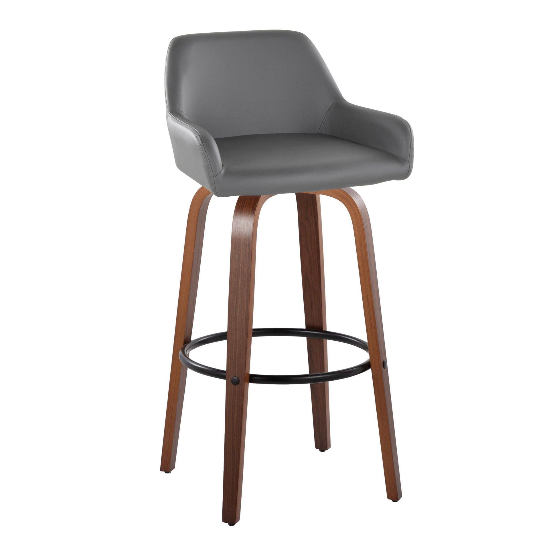 Daniella - Contemporary Fixed Height, Barstool & Swivel And Round Footrest (Set of 2) Lumi Source