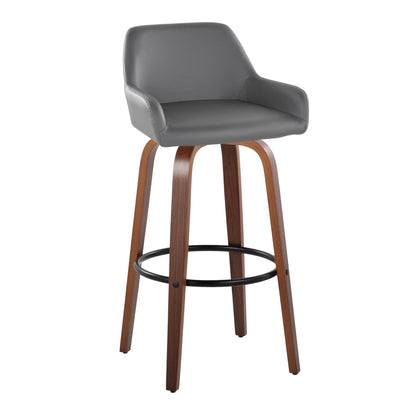Daniella - Contemporary Fixed Height, Barstool & Swivel And Round Footrest (Set of 2) Lumi Source