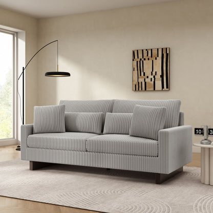 Modern Loveseat Sofa With 4 Pillows Noble House