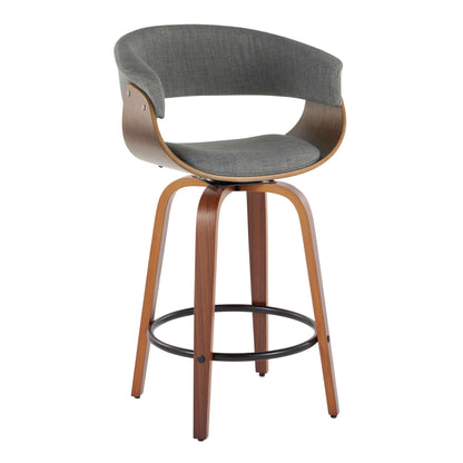Vintage Mod - Mid Century Modern Fixed Height Counter Stool & Swivel With Round Footrest (Set of 2) Lumi Source