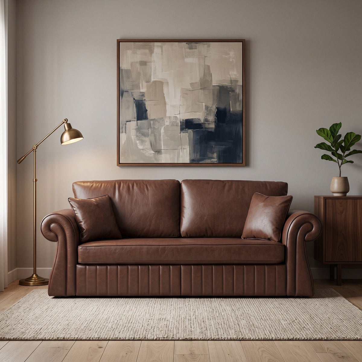 3 Seater Sofa With Pocket Coils And Foam Cushion, Removable Seat Home Essentials