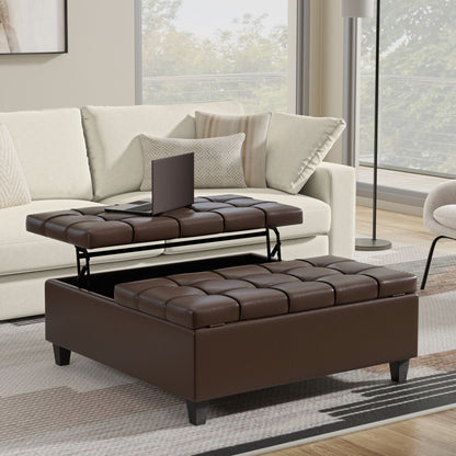 Harrison - Upholstered Coffee Table Storage Ottoman Simpli-Home