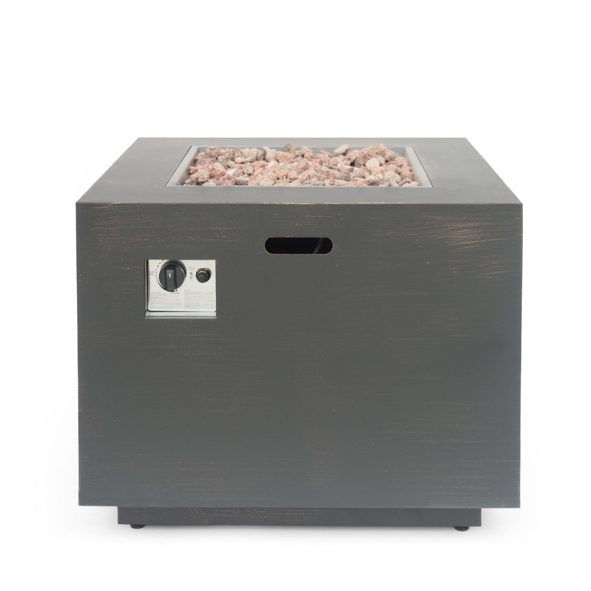 Outdoor Patio Gas Burning Fire Pit Table 50,000 Btu, Square Noble House