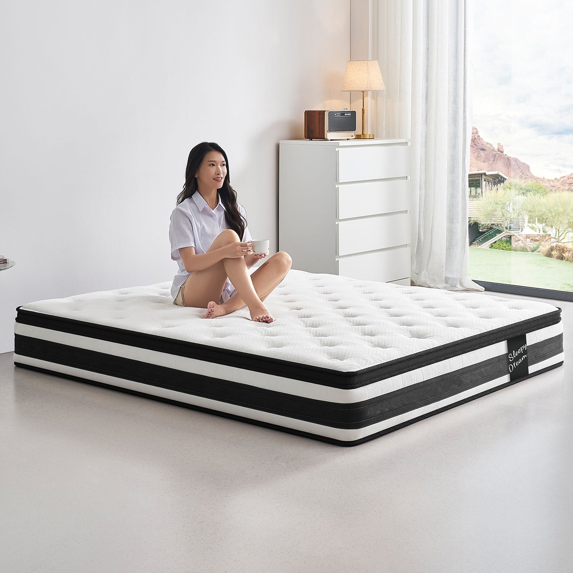 12" Breathable Hybrid Mattress, Memory Foam, Individual Pocket Springs Home Essentials