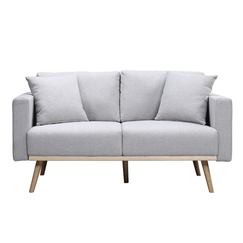 Easton - Linen Fabric Loveseat With USB Charging Ports Pockets And Pillows Lilola Home