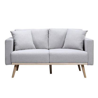 Easton - Linen Fabric Loveseat With USB Charging Ports Pockets And Pillows Lilola Home