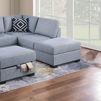 Reversible Sectional Sofa With Built In Shelf And Storage Ottoman, L - Shaped Living Room Furniture Home Essentials