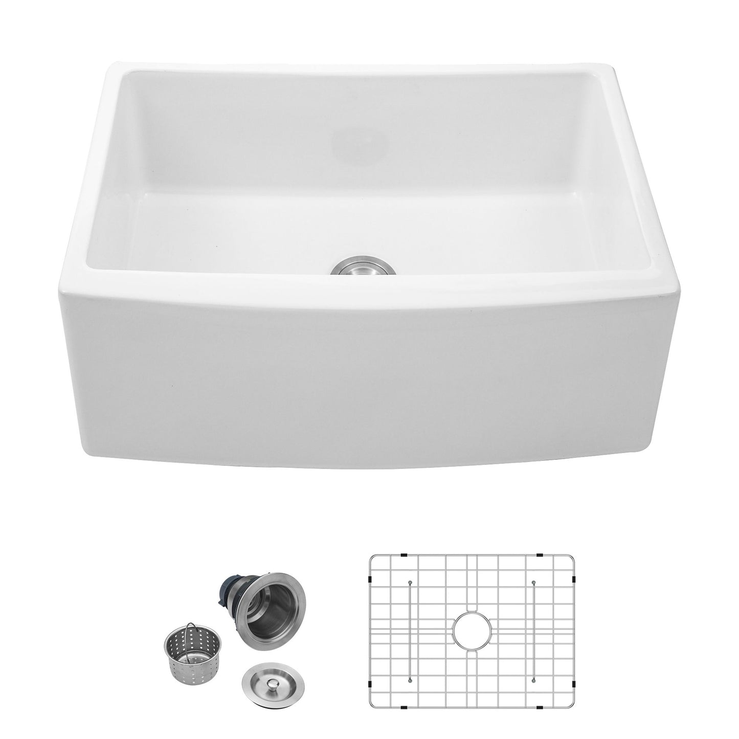 Farmhouse Sink, Apron Front Single Bowl With Arch Edge Design Daily Nest