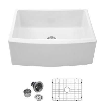 Farmhouse Sink, Apron Front Single Bowl With Arch Edge Design Daily Nest