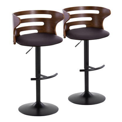 Cosi - Mid Century Modern Adjustable Barstool With Swivel With Rounded T Footrest (Set of 2) Lumi Source