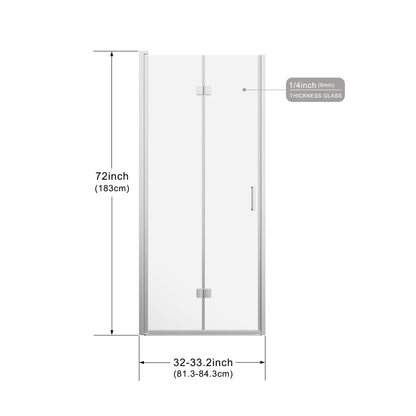 Bifold Frameless Shower Door With Tempered Clear Glass Daily Nest