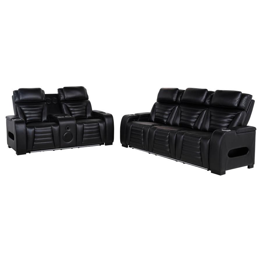 Zuma - Faux Leather Dual Power LED Sofa Set Coaster Fine Furniture